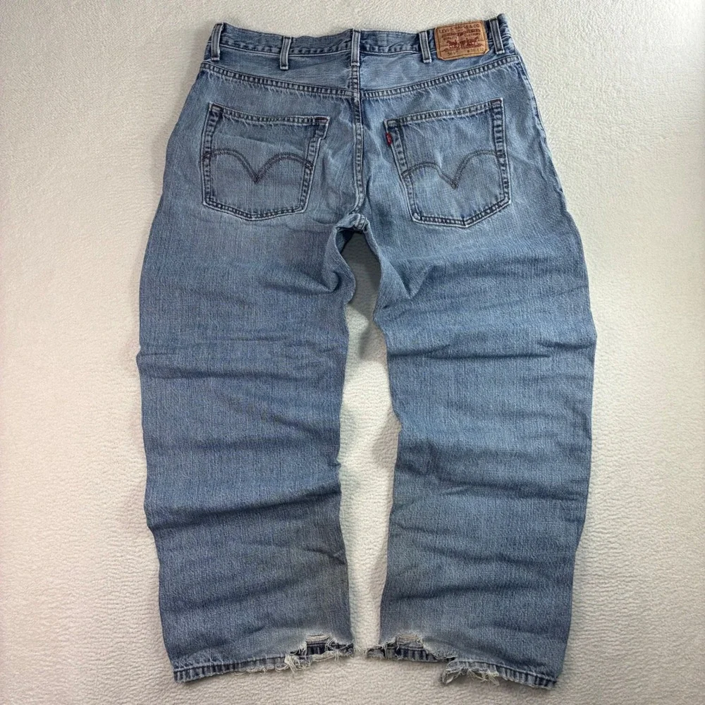 Y2K Levis 569 Loose Straight Jeans Men 38x30 Blue Faded‎ Skater Baggy Distressed